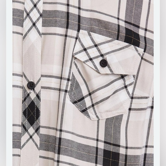 🖤TORRID Plaid Button-Front Longline Shirt Kimono with Side Slits NWT - Picture 4 of 12